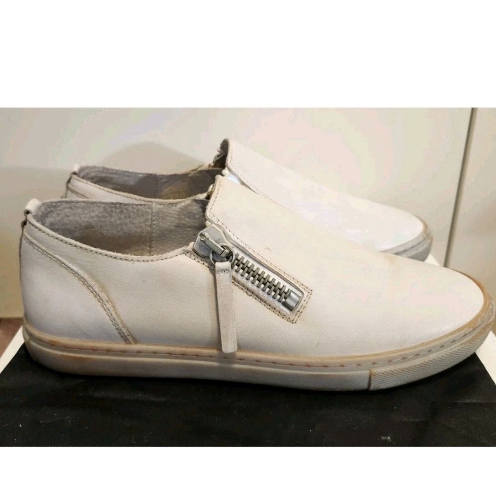Diesel Archive Distressed Leather Zip Sneakers Y2K Made in Portugal Sz.9 $300